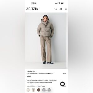 Aritzia Super Puff Shorty